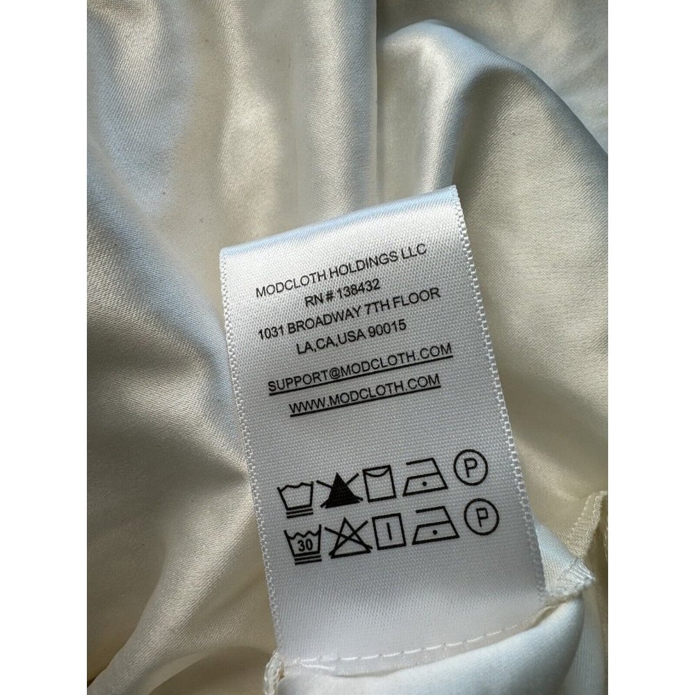 Modcloth “Just The Beginning” White Maxi Dress Lace Long Sleeve Size Large NWT - Picture 13 of 16